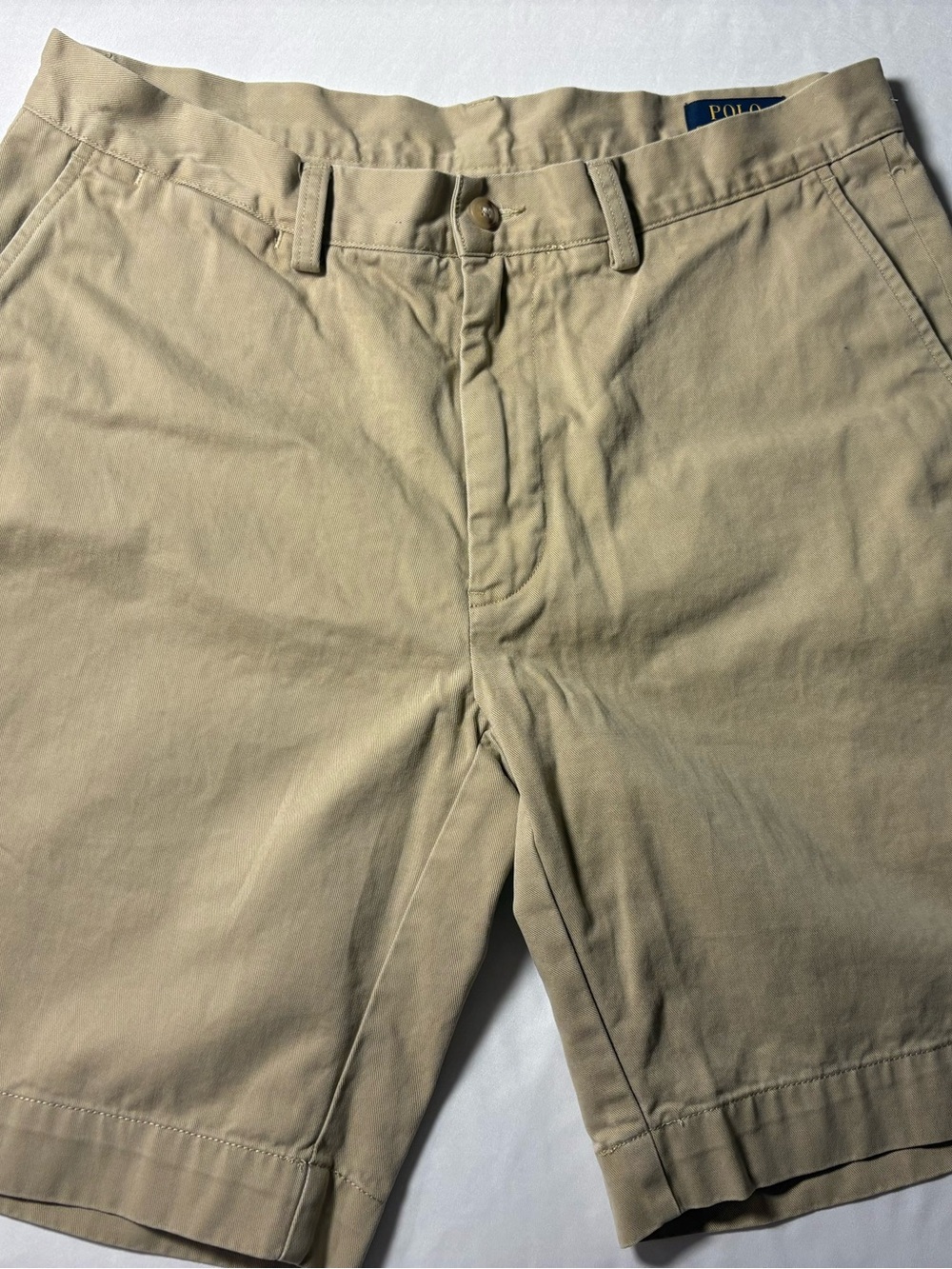 Polo Ralph Lauren Khaki Cotton Shorts Classic Fit Size 32 EUC